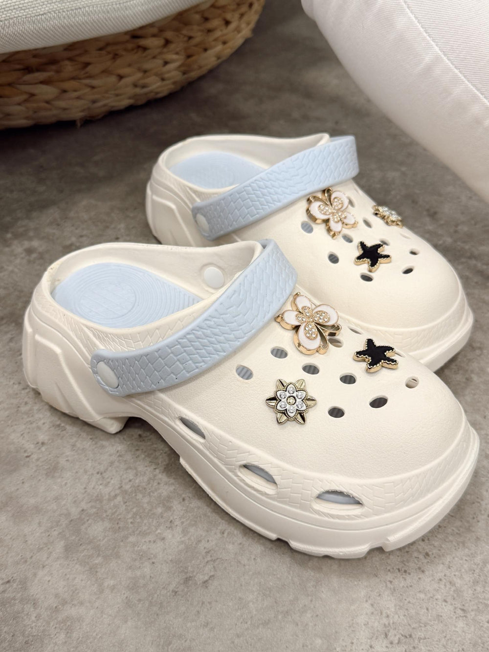 Gumene papuče G377 - PLAVA - BELA